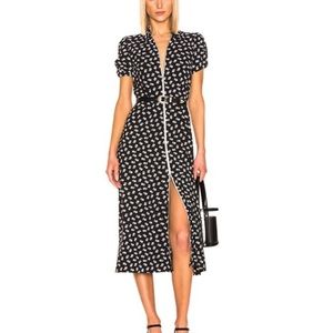 Alexa Chung Puff Sleeve Zip Through Dress